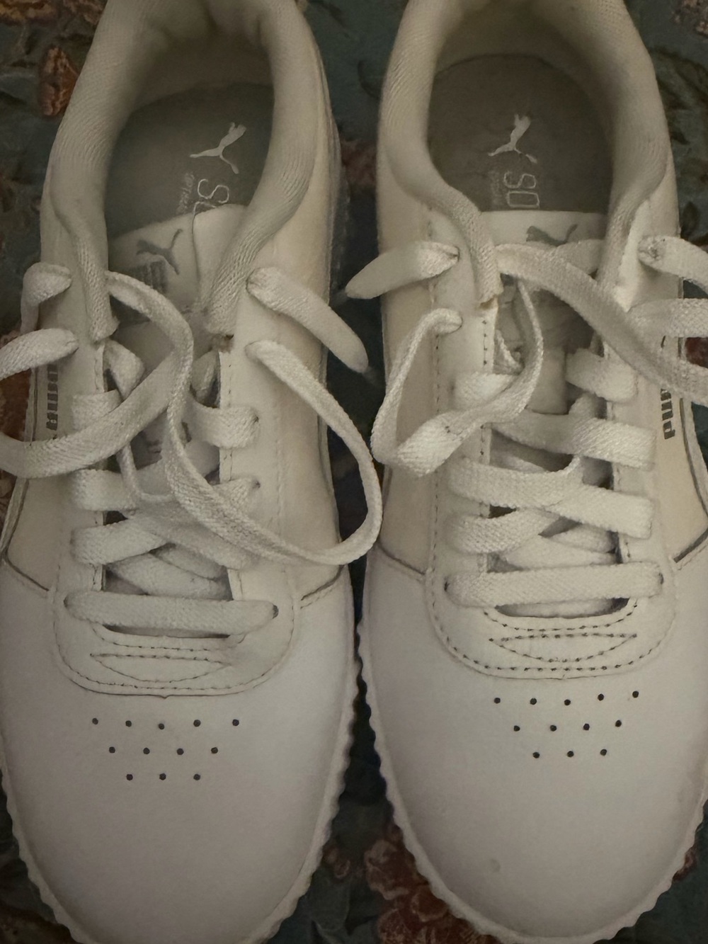 Puma White Low-Top Lace Sneakers